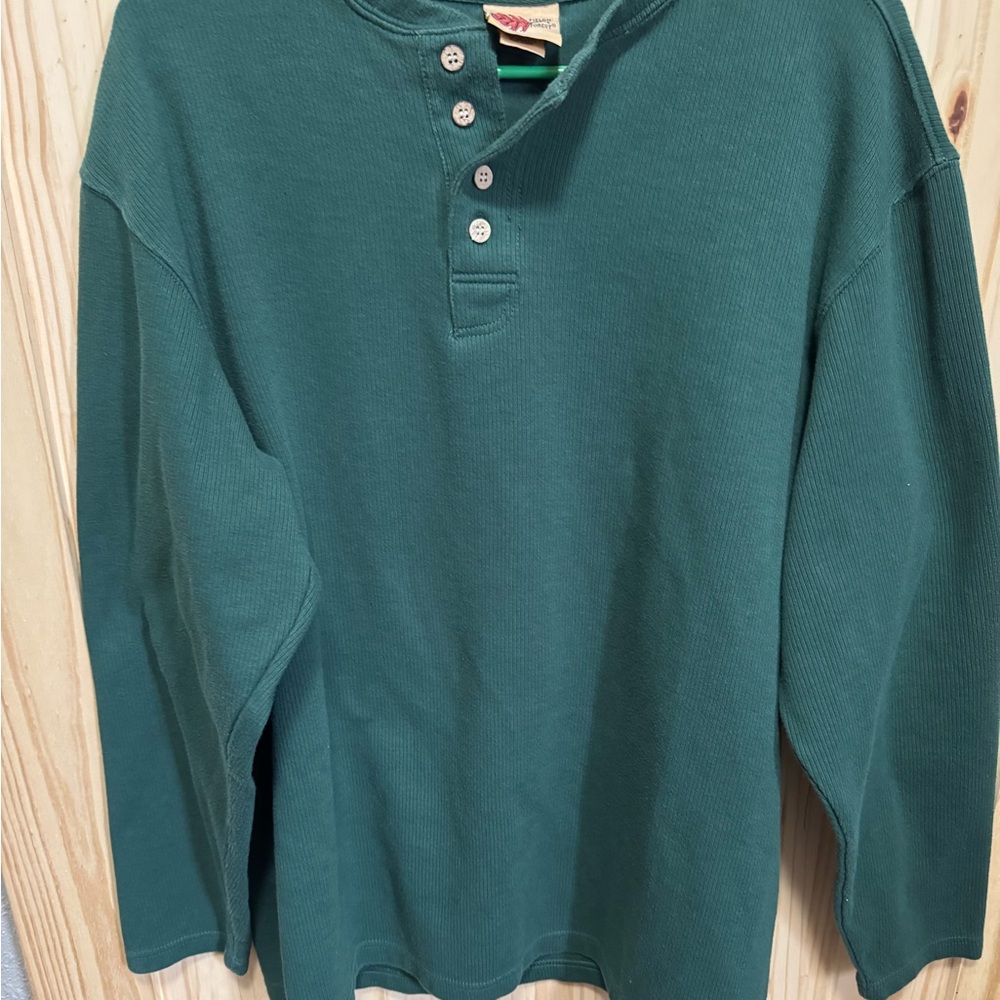 Men’s XLT Field N Forest Green Ribbed Pull Over Shirt